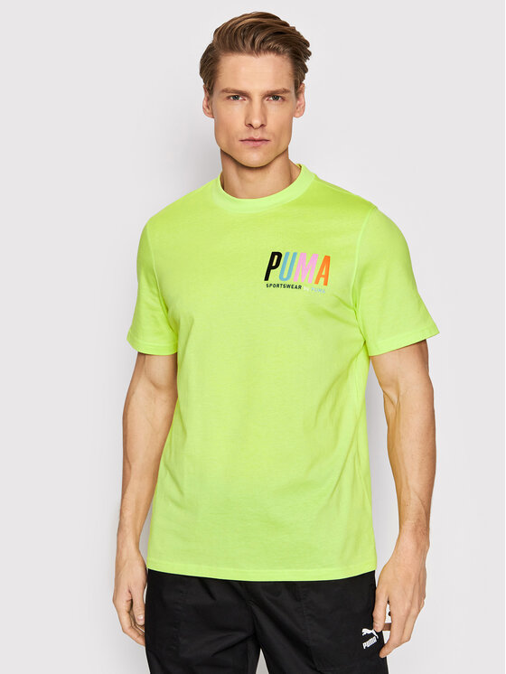 Puma T-Shirt SWxP Graphic 533623 Żółty Regular Fit