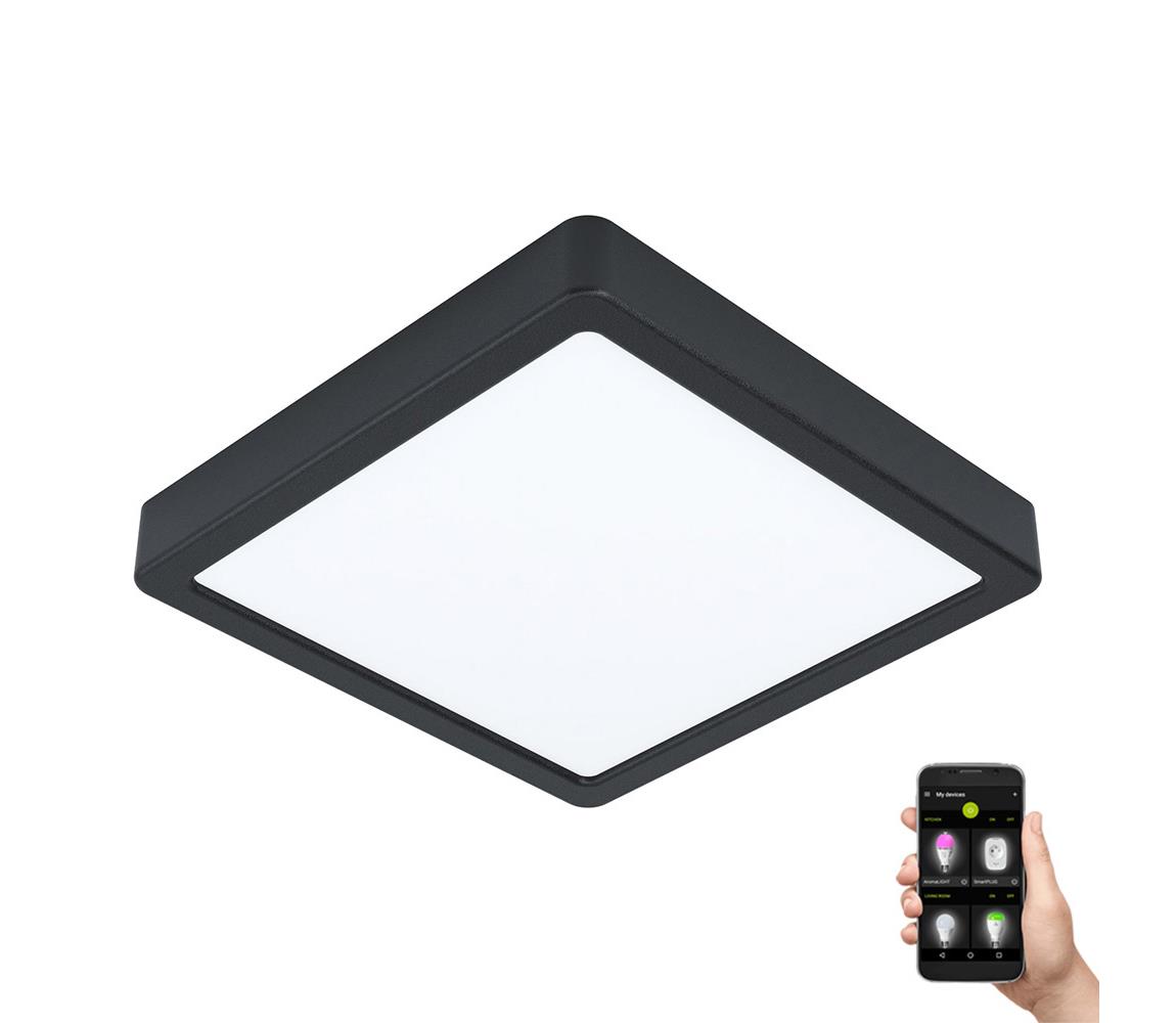 EGLO connect Fueva-Z lampa sufitowa 21x21cm czarna