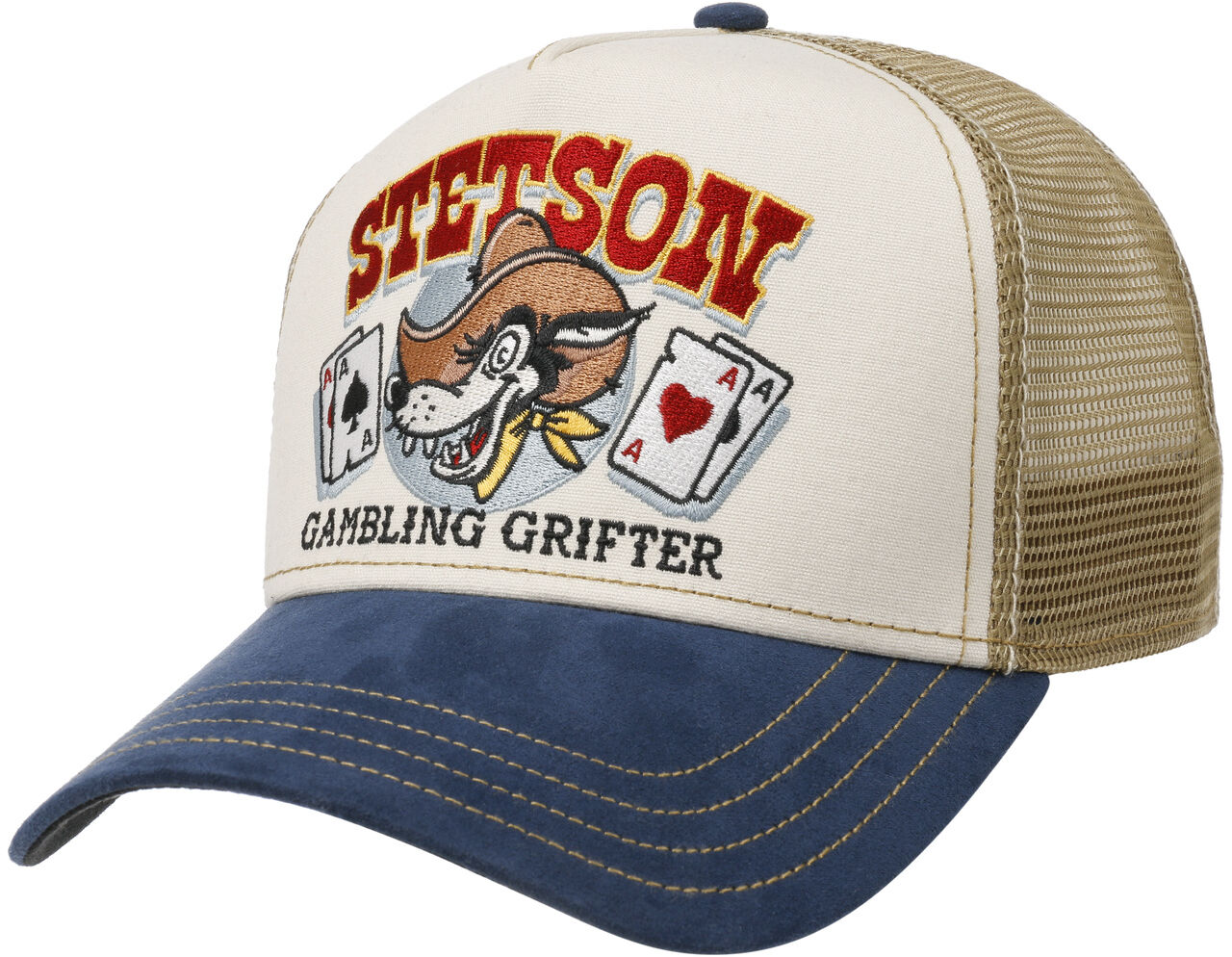 Czapka Trucker Gambling Grifter by Stetson, beżowy, One Size