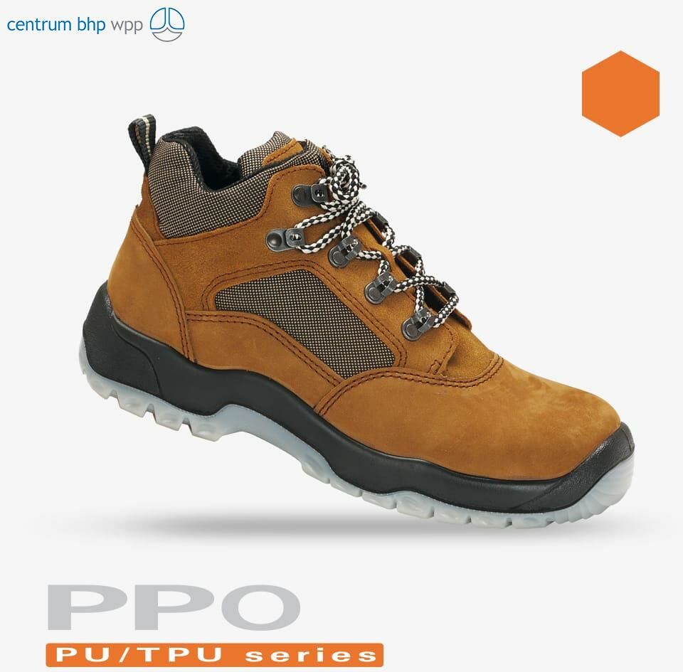TRZEWIKI BEZPIECZNE Z METALOWYM PODNOSKIEM PPO STRZELCE OPOLSKIE MODEL 72N, PN-EN ISO 20345, S1, SRC