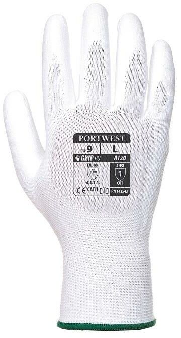 PORTWEST A120 RĘKAWICA POWLEKANA PU; BIAŁY