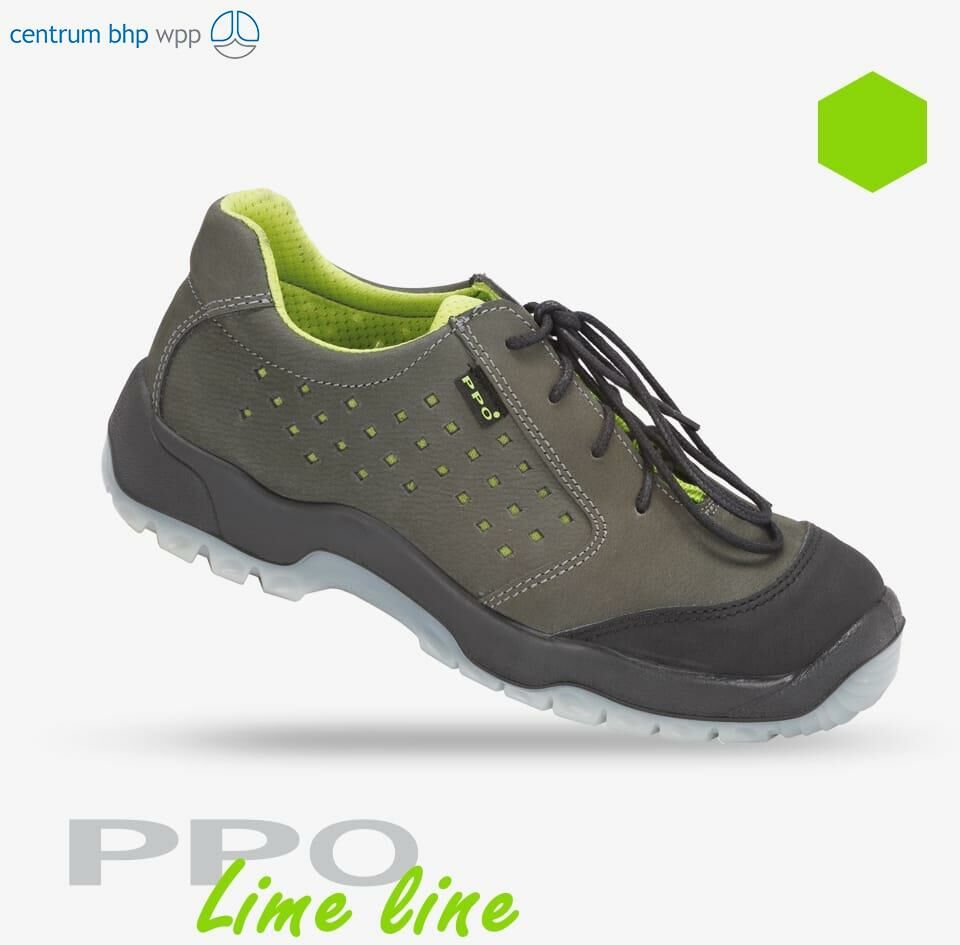 PÓŁBUTY OCHRONNE Z METALOWYM PODNOSKIEM I NIEMETALOWĄ WKŁADKĄ ANTYPRZEBICIOWĄ PPO STRZELCE OPOLSKIE MODEL 672, PN-EN ISO 20345 S1, P, SRC