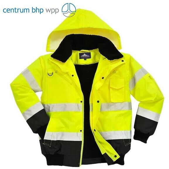PORTWEST C465 KONTRASTOWA KURTKA OSTRZEGAWCZA BOMBER; ŻÓŁTY/CZARNY