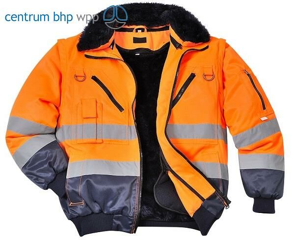 PORTWEST PJ50 KURTKA OSTRZEGAWCZA PILOT 3W1; POMARAŃCZOWY/GRANATOWY