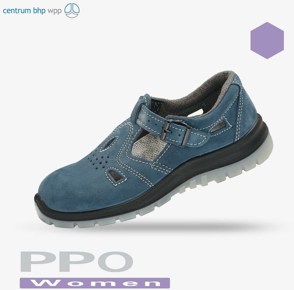 SANDAŁY ZAWODOWE BEZ PODNOSKA PPO STRZELCE OPOLSKIE MODEL 250W, PN-EN ISO 20347, O1, SRC