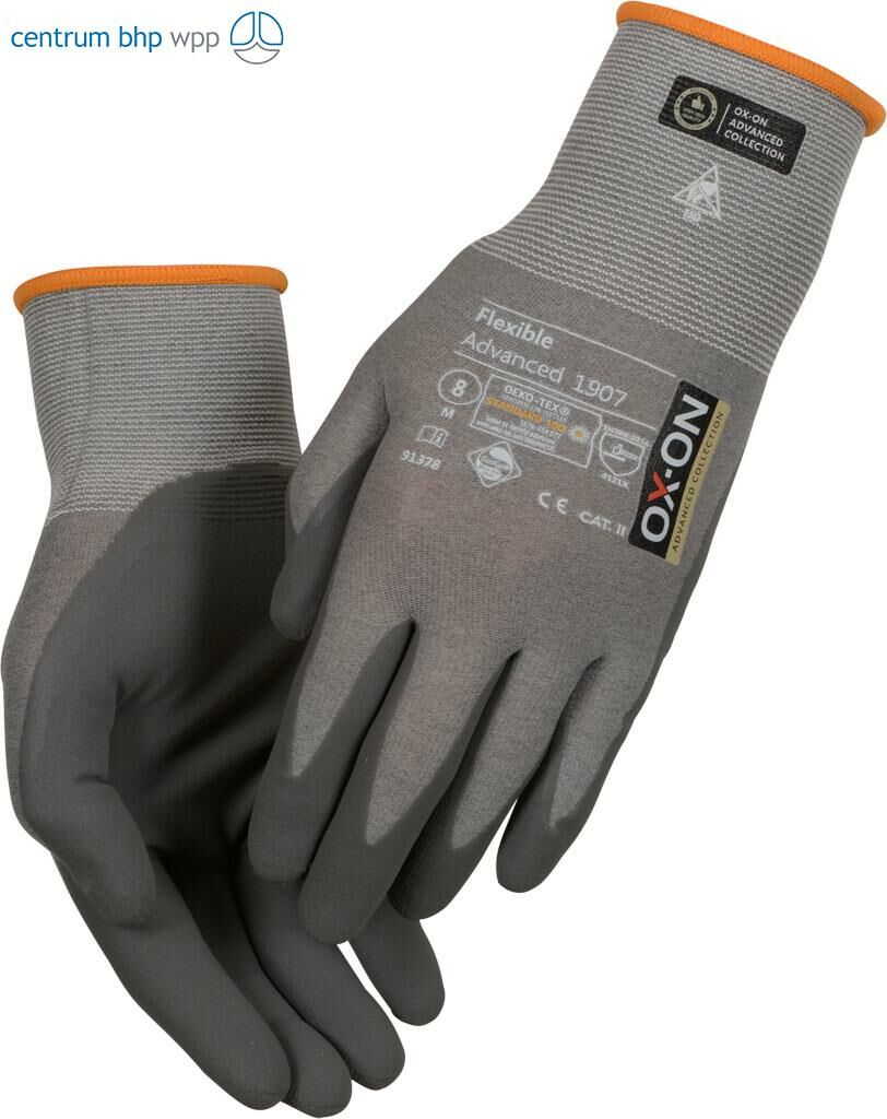 RĘKAWICE OCHRONNE OX-ON FLEXIBLE ADVANCED 1907 ESD; EN388:2016 4121X