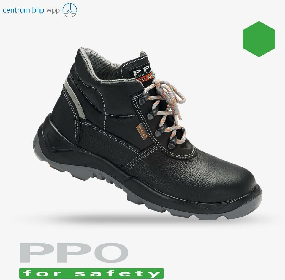 TRZEWIKI BEZPIECZNE Z WKŁADKĄ ANTYPRZEBICIOWĄ PPO STRZELCE OPOLSKIE MODEL 363, PN-EN ISO 20345, S3, SRC