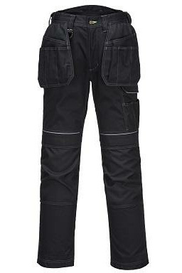 PORTWEST T602 SPODNIE PW3 Z KIESZENIAMI KABUROWYMI; CZARNY
