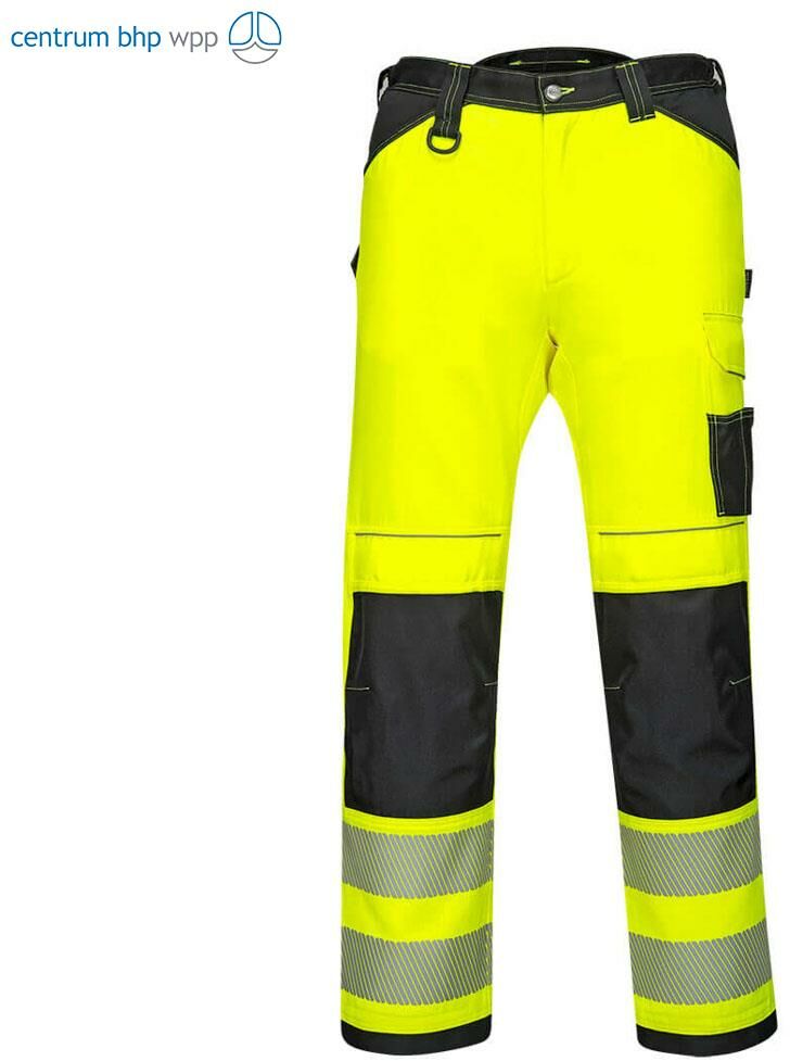 PORTWEST PW303 LEKKIE I ELASTYCZNE SPODNIE OSTRZEGAWCZE PW3; ŻÓŁTY/CZARNY