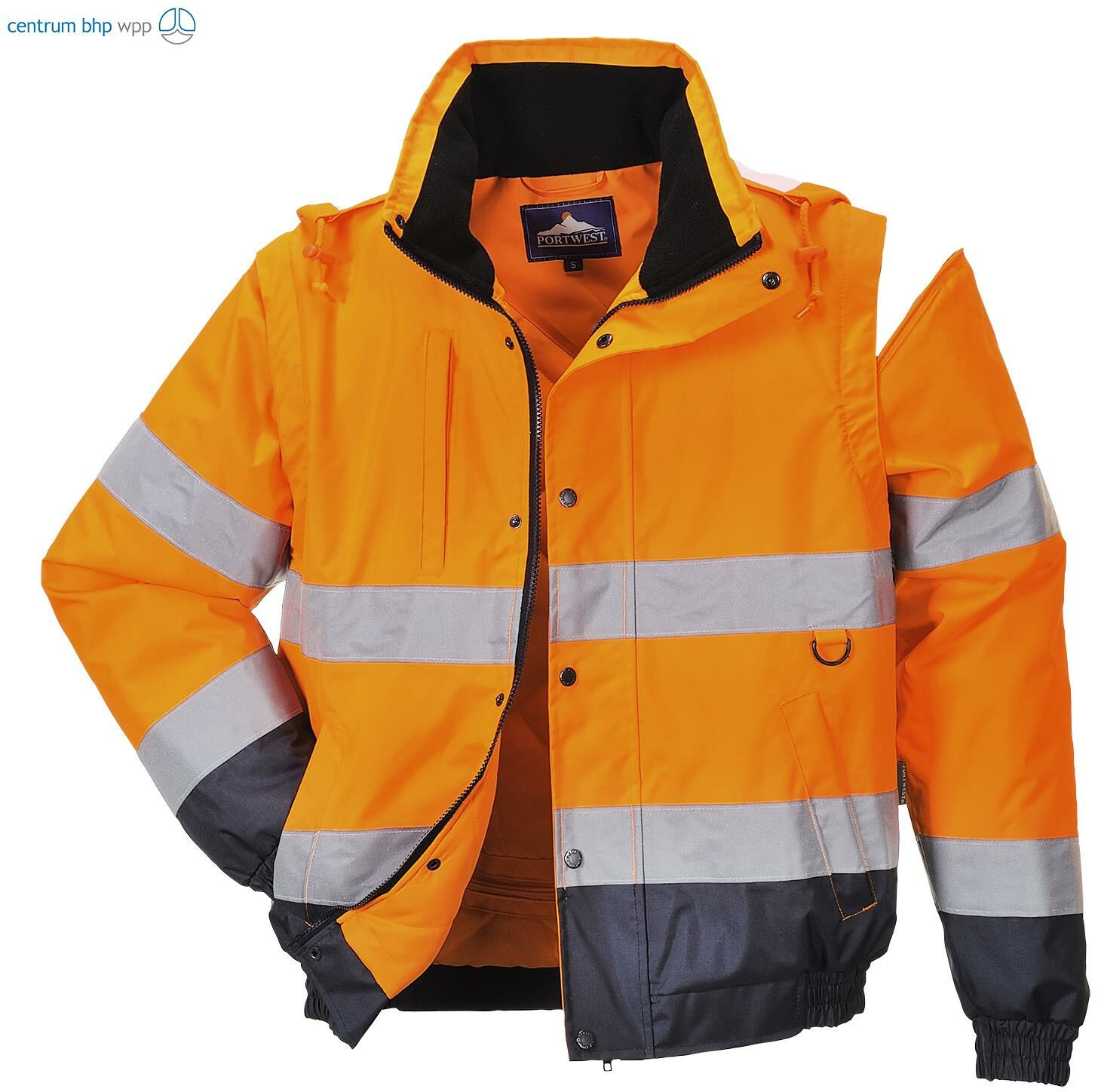 PORTWEST C468 KURTKA OSTRZEGAWCZA 2W1; POMARAŃCZOWY
