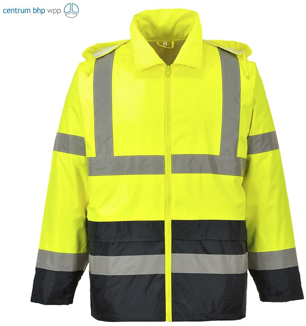 PORTWEST H443 KLASYCZNA KURTKA PRZECIWDESZCZOWA OSTRZEGAWCZA; ŻÓŁTY/CZARNY