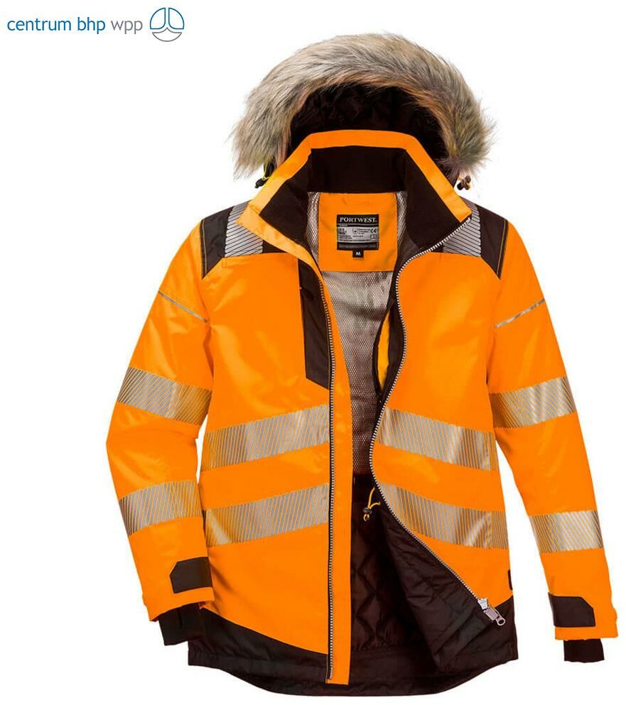 PORTWEST PW369 ZIMOWA KURTKA OSTRZEGAWCZA PW3; POMARAŃCZOWY/CZARNY