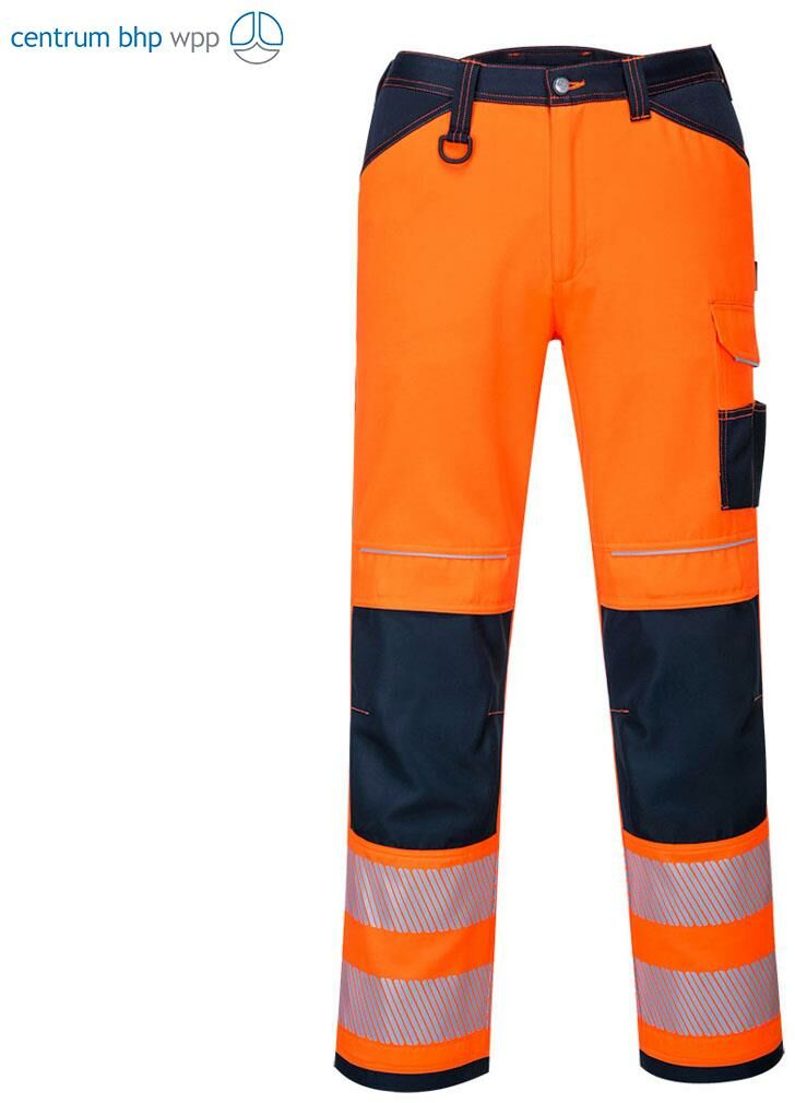 PORTWEST PW340 SPODNIE ROBOCZE OSTRZEGAWCZE PW3; POMARAŃCZOWY/GRANATOWY