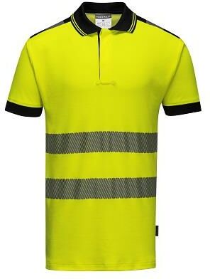 KOSZULKA POLO PORTWEST T180YER OSTRZEGAWCZA VISION; ŻÓŁTY