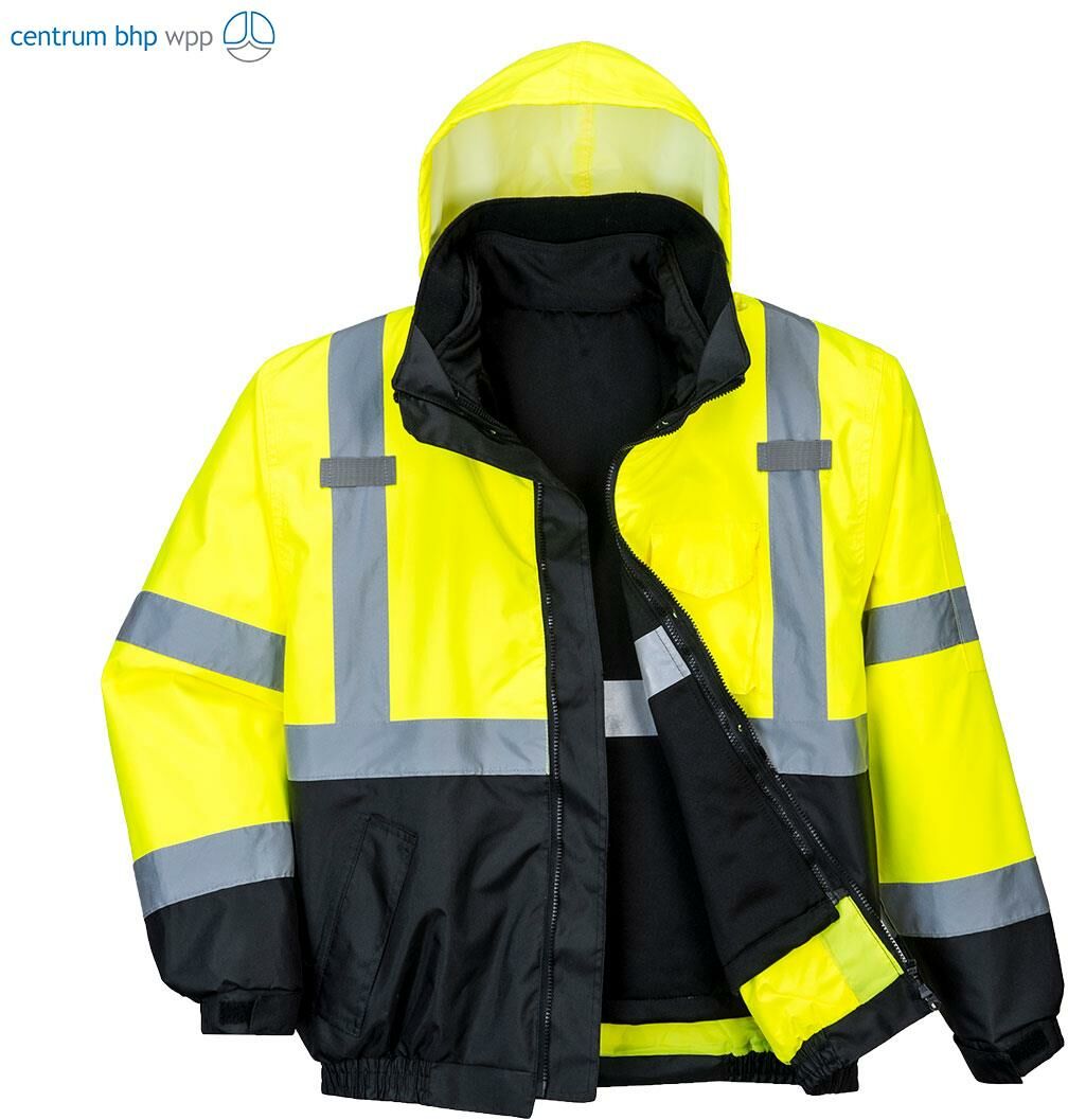 PORTWEST S365 KURTKA OSTRZEGAWCZA BOMBER PREMIUM 3 W 1; ŻÓŁTY/CZARNY