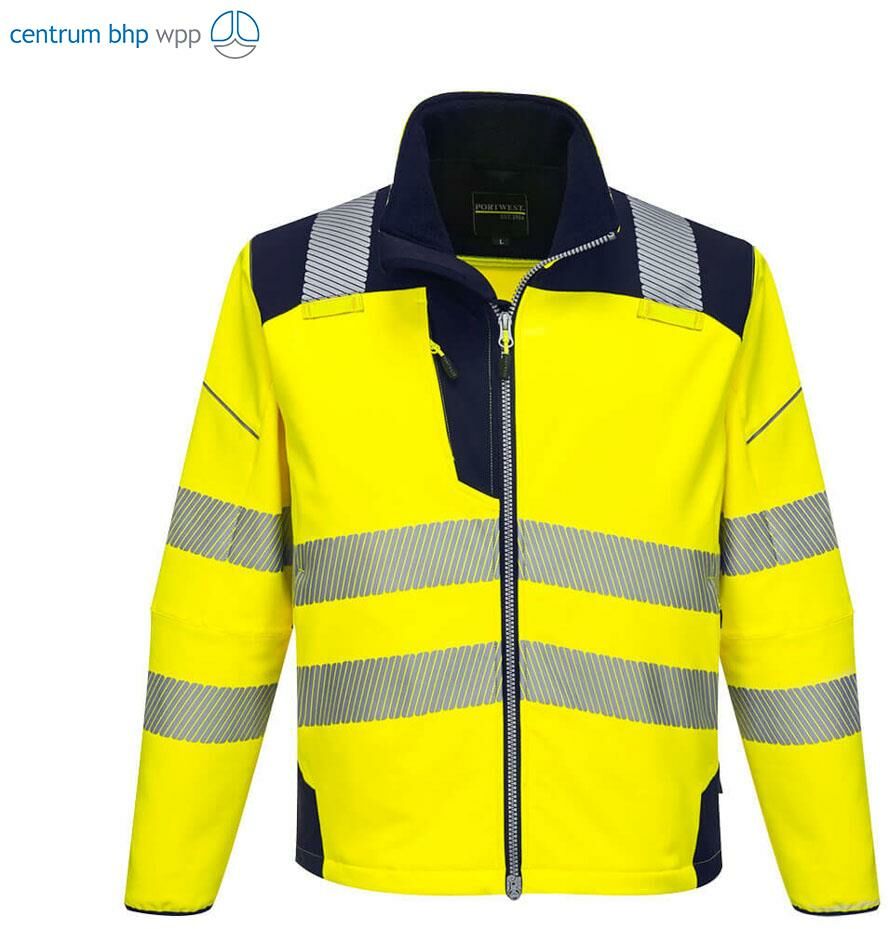 PORTWEST T402 SOFTSHELL OSTRZEGAWCZY PW3; ŻÓŁTY/GRANATOWY