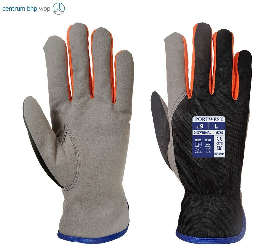 PORTWEST A280 REKAWICA WINTERSHIELD; CZARNY/POMARAŃCZOWY