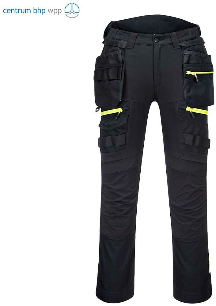 PORTWEST DX440 SPODNIE DX4 Z KIESZENIAMI KABUROWYMI; CZARNY