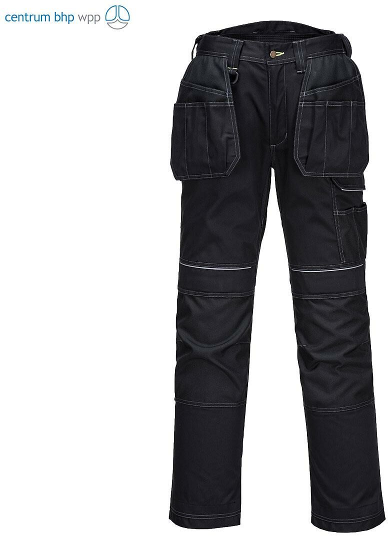 PORTWEST T602 SPODNIE PW3 Z KIESZENIAMI KABUROWYMI; CZARNY