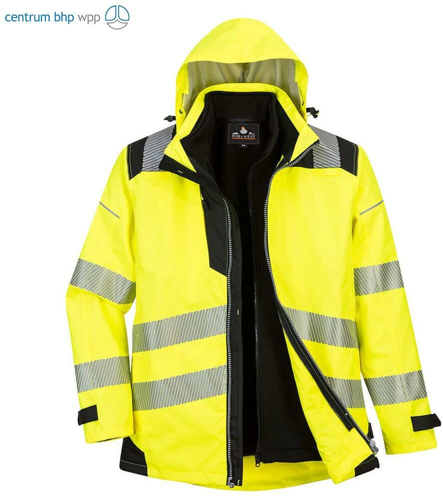 PORTWEST PW365 KURTKA OSTRZEGAWCZA 3 W 1 PW3; ŻÓŁTY/CZARNY