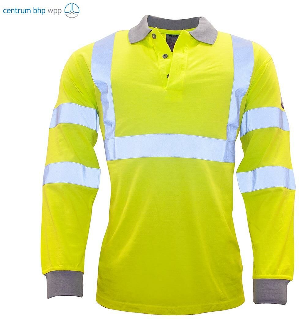 PORTWEST FR77 KOSZULKA POLO OSTRZEGAWCZA, TRUDNOPALNA I ANTYSTATYCZNA Z DŁUGIMI RĘKAWAMI; ŻÓŁTY