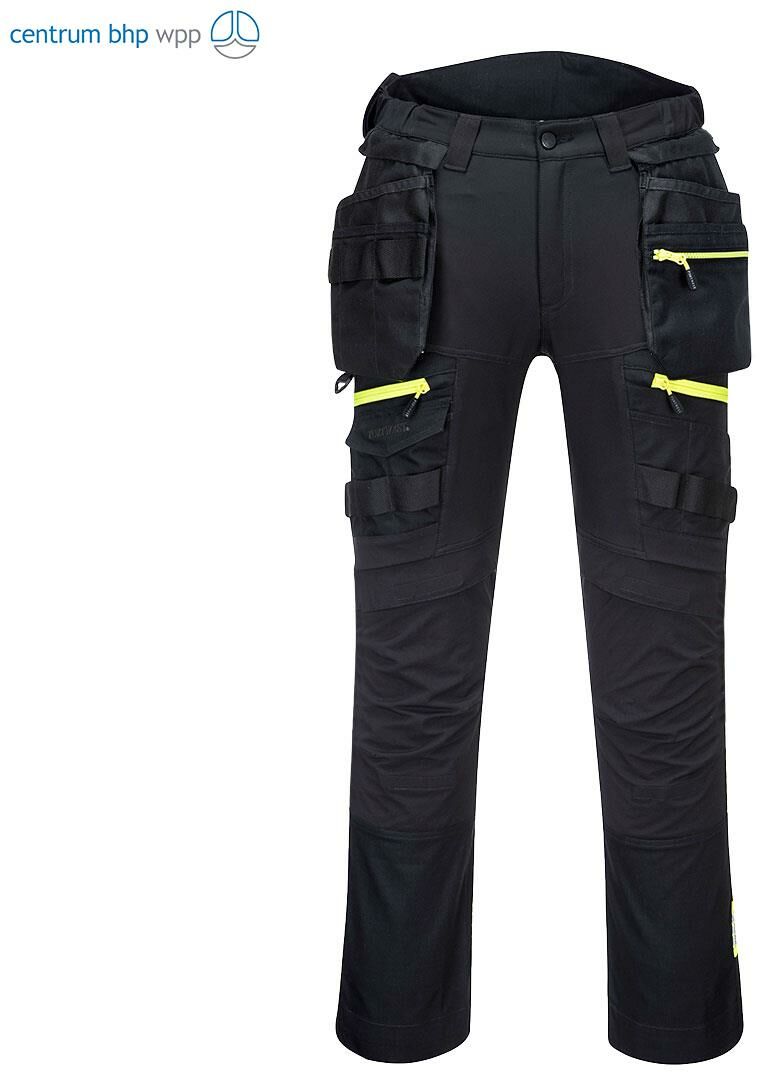PORTWEST DX440 SPODNIE DX4 Z KIESZENIAMI KABUROWYMI; CZARNY