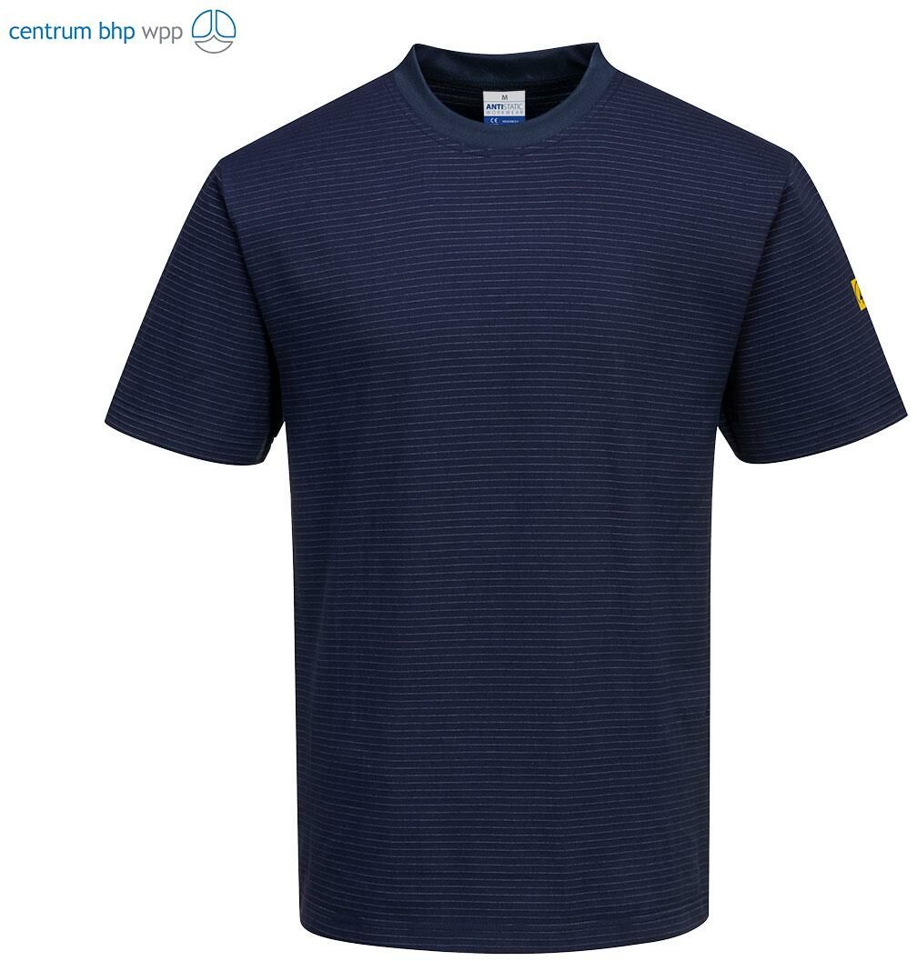 PORTWEST AS20 T-SHIRT ANTYELEKTROSTATYCZNY ESD; GRANATOWY