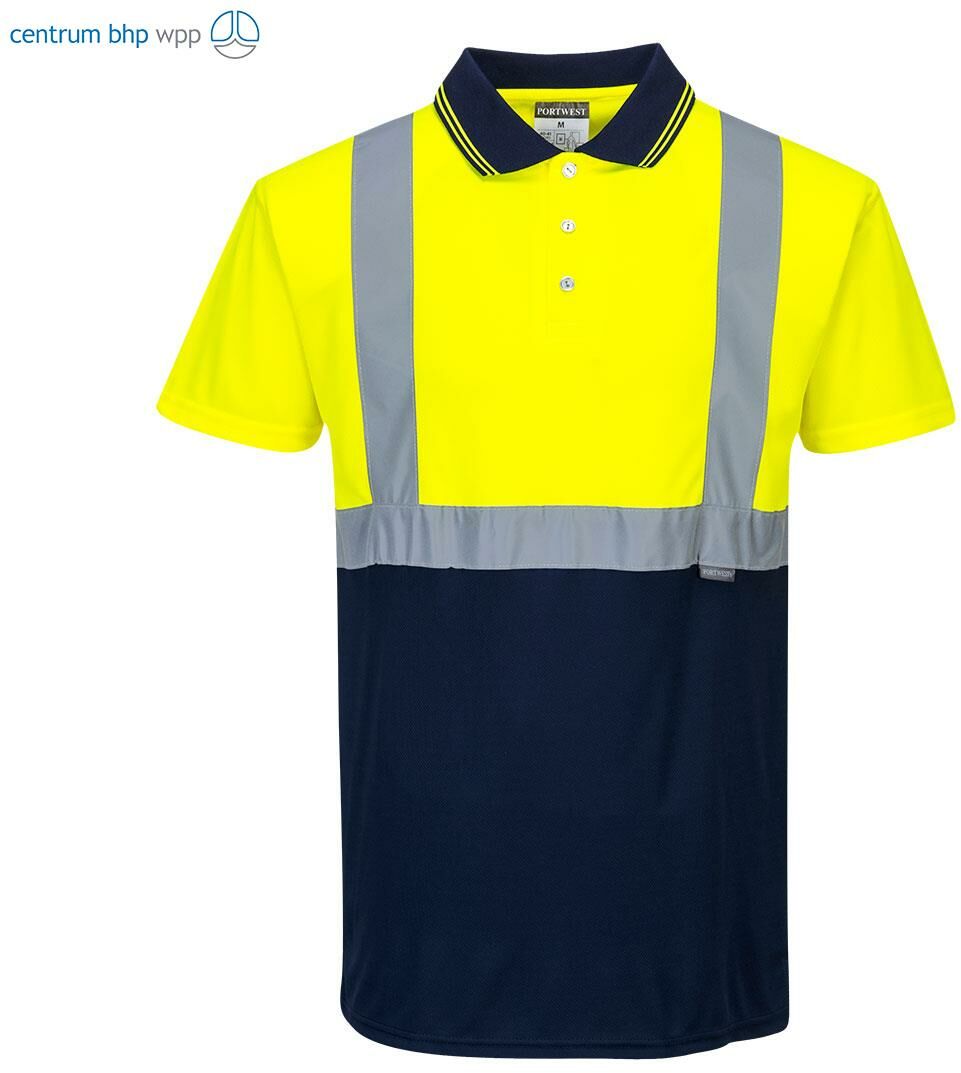 PORTWEST S479 DWUKOLOROWA KOSZULKA OSTRZEGAWCZA POLO ; ŻÓŁTY/GRANATOWY