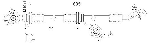 ATE PRZEWÓD HAMULCOWY 24.5292-0605.3 NISSAN NOTE E11 1.5DCI 10