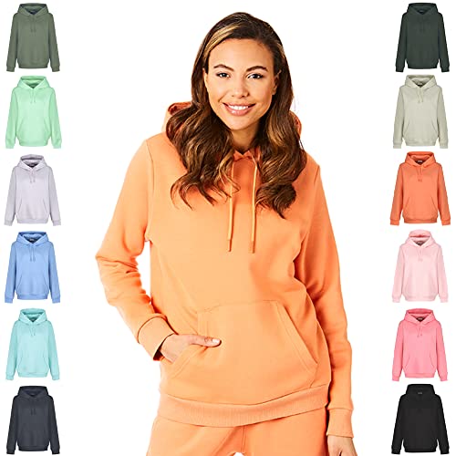 Light & Shade Damska bluza z kapturem Soft Touch damska odzież domowa bluza z kapturem top pomarańczowy