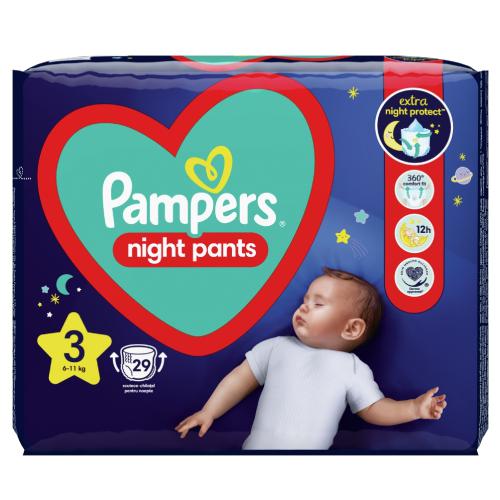 Pampers Night Pants pieluchomajtki rozmiar 3 29 szt. 6kg 11kg