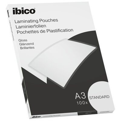 ibico Ibico foliami do laminowania do prezentacji, 100 sztuk, błyszczący, przezroczysty 5101214