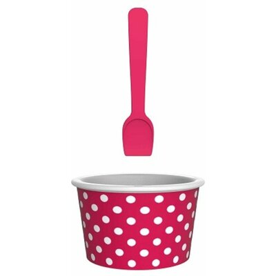 ZakDesigns Miseczka na lody z łyżeczką ZAKDESIGNS, różowa, 8 cm