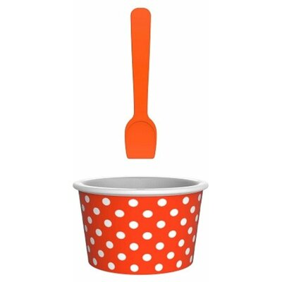ZakDesigns Miseczka na lody z łyżeczką ZAKDESIGNS, pomarańczowa, 8x5,5 cm