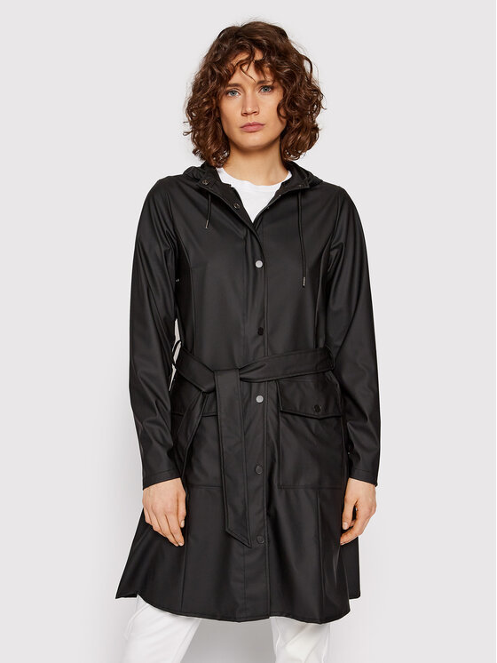 Rains Kurtka przeciwdeszczowa 18130 Czarny Regular Fit