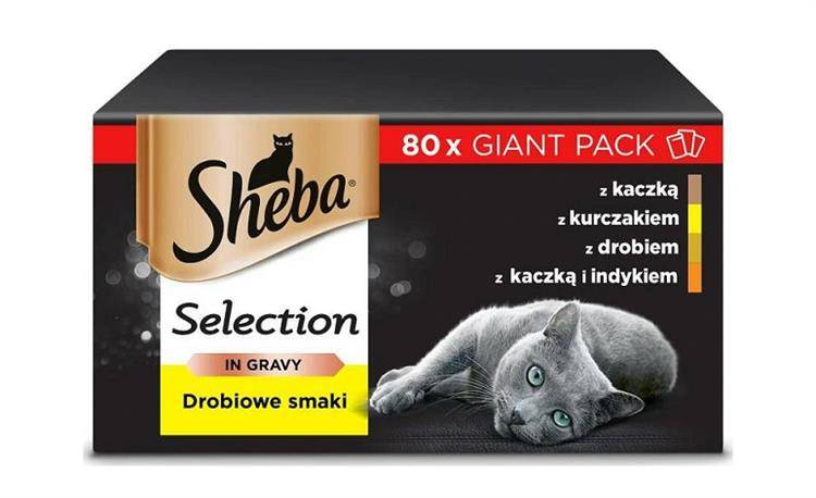 Sheba SHE Saszetka Sos Drób 80x85g_Sticker mokra karma dla kotów dorosłych 80 x 85 g