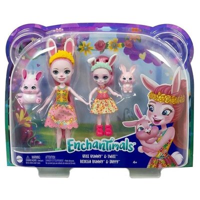 Mattel Lalki Enchantimals Bree i Bedelia Bunny Lalki siostry GXP-811918