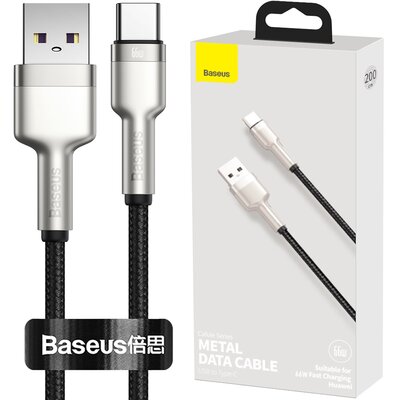 Baseus Mocny kabel nylonowy Cafule Metal USB do USB-C Type C 66W 2m CAKF000201