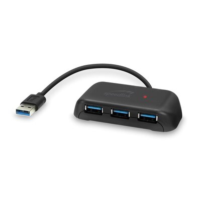SPEEDLINK SL-140106-BK Snappy EVO USB Hub, 4-portowy, USB 3.0, aktywny czarny SL-140106-BK