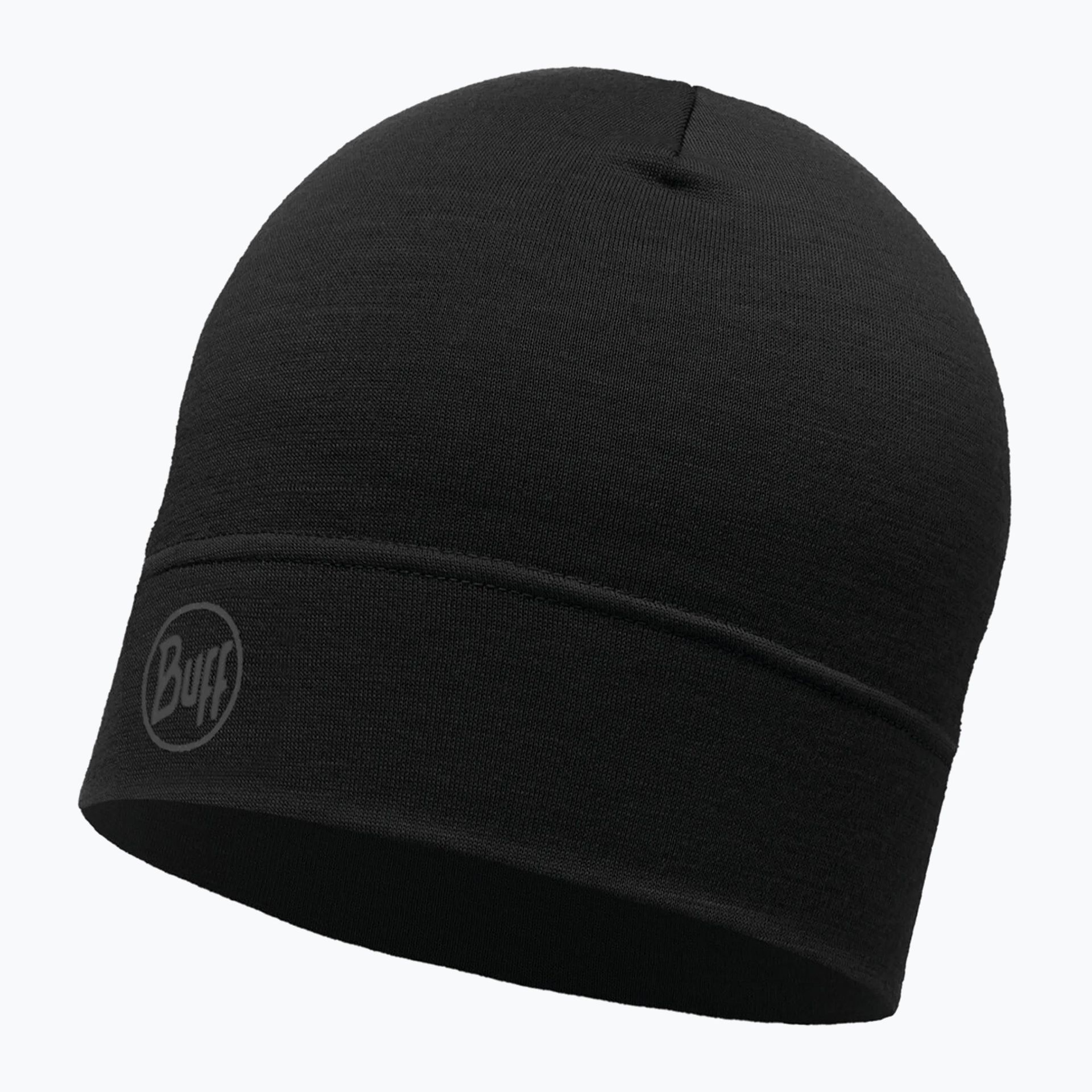 Czapki i chusty sportowe damskie - Buff Czapka Lightweight Merino Wool Hat SOLID BLACK 113013.999.10.00 - grafika 1