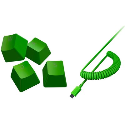 Razer PBT Keycap + Coiled Cable Upgrade Set Green RC21-01490700-R3M1 RC21-01490700-R3M1