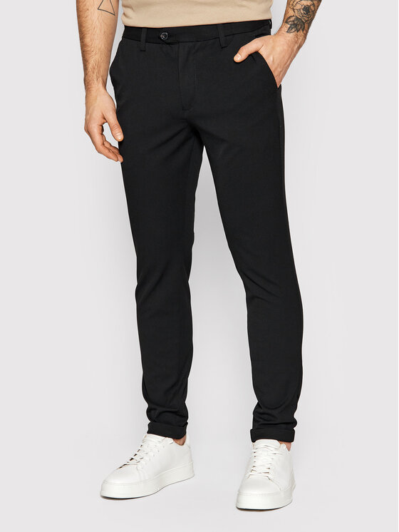 J.N.S Jack&Jones Spodnie materiałowe Marco Connor 12159954 Czarny Slim Fit