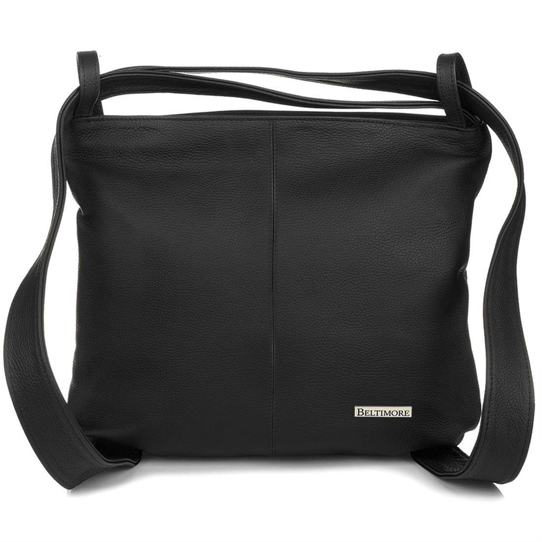 marka niezdefiniowana Plecak Torebka Skórzana damska A4 worek czarny Beltimore U37