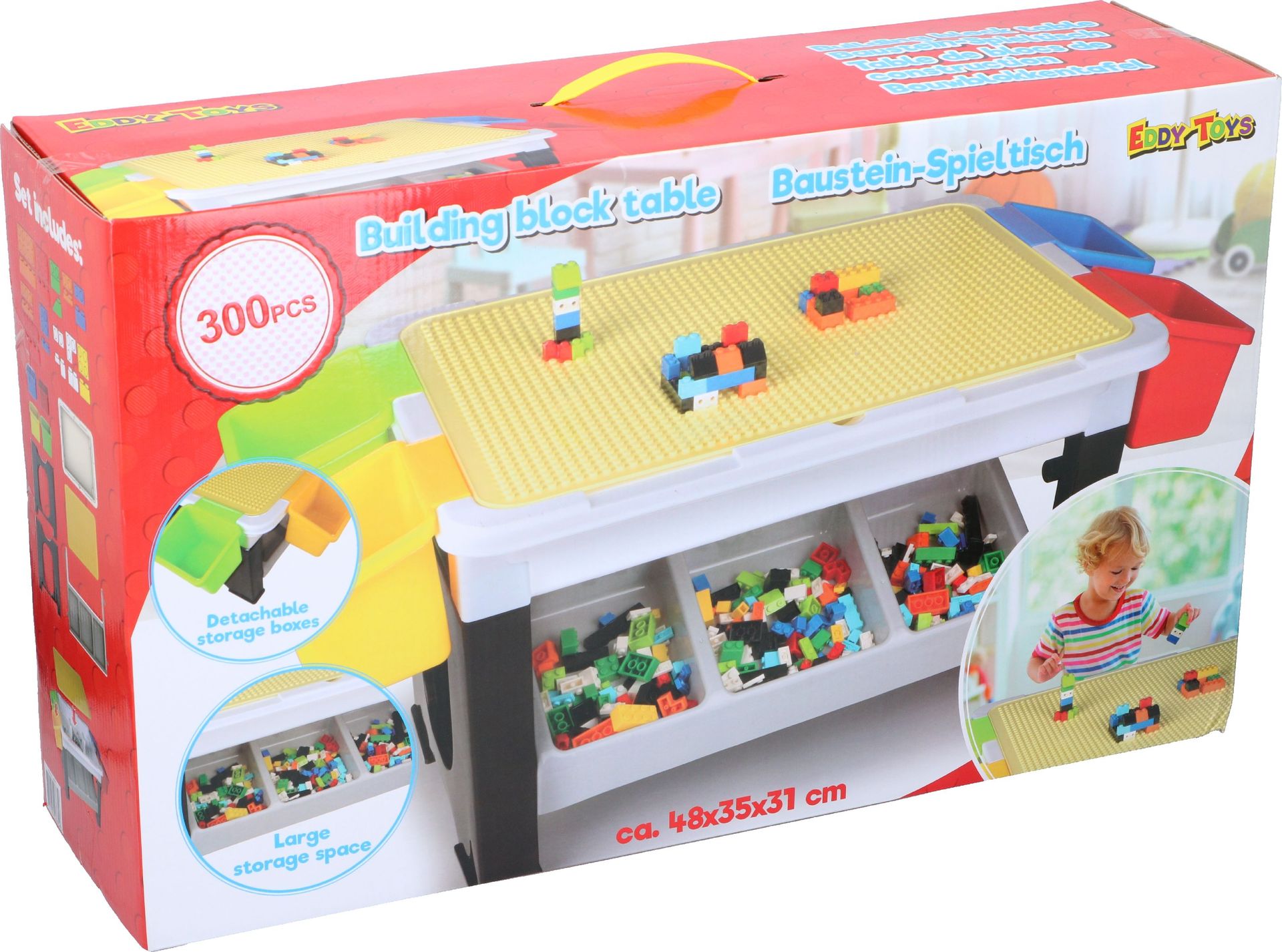 Stolik do budowania z klocków + klocki EDDY TOYS