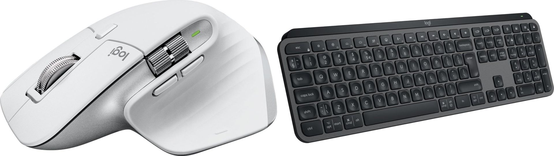 Logitech MX Master 3S Performance Pale Grey 910-006560 + MX Keys S Bezprzewodowa Graphite US 920-011587