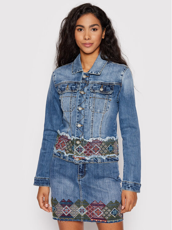 Desigual Kurtka jeansowa Bakersfield 22SWED07 Niebieski Regular Fit