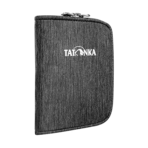 Tatonka Portfel Zipped Money Box - portfel z miejscem na 4 karty kredytowe, kieszeń na monety i dodatkowa kieszeń z zamkiem błyskawicznym wewnątrz - 9 x 11 x 2 cm - off black, Off Black, 13 x 9 x 2 cm