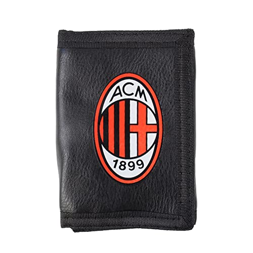 AC Milan Portfel unisex z zapięciem na rzepy, akcesoria podróżne, portfel, czarny, standardowy