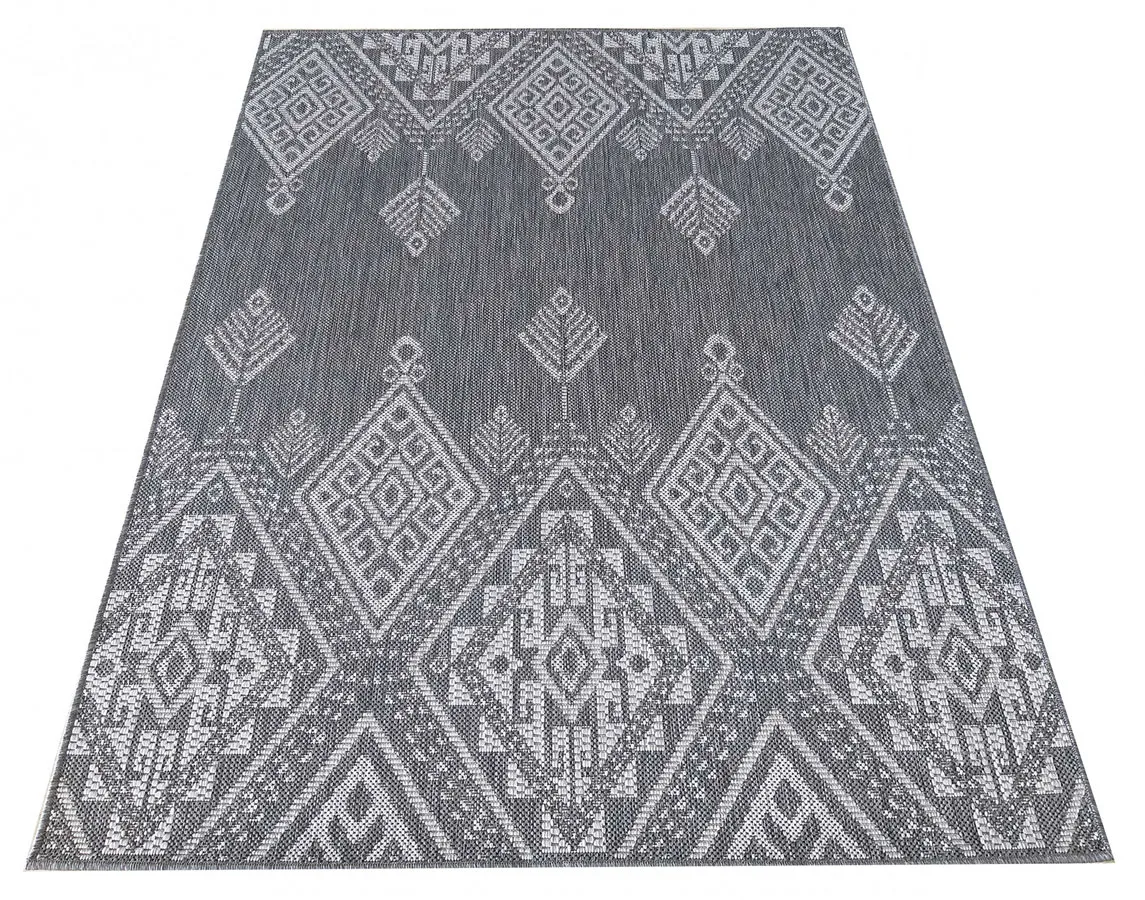 Szary dywan sznurkowy w stylu boho Elys 3X