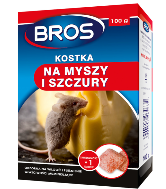 Bros Sp z o.o kostka na myszy i szczury 100g 1699